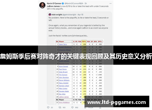 詹姆斯季后赛对阵奇才的关键表现回顾及其历史意义分析