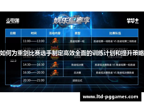如何为重剑比赛选手制定高效全面的训练计划和提升策略 如何为重剑比赛选手制定高效全面的训练计划和提升策略